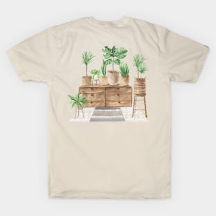 Boho Green Houseplants T-Shirt